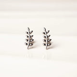 Acacia Curved Leaf Titanium Flat Back Sleeper Earrings