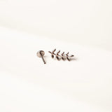 Acacia Curved Leaf Titanium Flat Back Sleeper Earrings