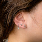 North Star Titanium Flat Back Sleeper Earrings