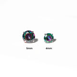 Envy Solitaire Round Titanium Flat Back Sleeper Earrings