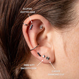 Kitt Smooth Disc Titanium Flat Back Sleeper Earrings