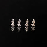 Hint Marquise Climber Flat Back Sleeper Earrings - 14k Solid Gold