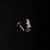 Hint Marquise Climber Flat Back Sleeper Earrings - 14k Solid Gold