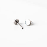 Kitt Smooth Disc Titanium Flat Back Sleeper Earrings