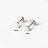 Kitt Smooth Disc Titanium Flat Back Sleeper Earrings