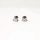 Solitaire Marquise Titanium Flat Back Sleeper Earrings