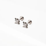 North Star Titanium Flat Back Sleeper Earrings