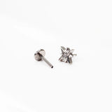 North Star Titanium Flat Back Sleeper Earrings