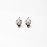 Paradise Ornate Crystal Titanium Flat Back Sleeper Earrings