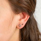 Paradise Ornate Crystal Titanium Flat Back Sleeper Earrings