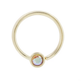 BUD - 14k - Mercury Mist Topaz - Fixed Bezel 2mm Seam Ring