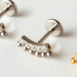 GRY - Lou Beaded CZ Curve