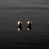 Gossamer Mini Sphere Flat Back Sleeper Earrings - 14k Solid Gold