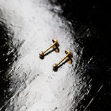Gossamer Mini Sphere Flat Back Sleeper Earrings - 14k Solid Gold