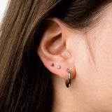 Tiny Trio Titanium Flat Back Sleeper Earrings