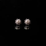 Sunray Crystal Flat Back Sleeper Earrings - 14k Solid Gold