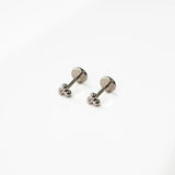 Tiny Trio Titanium Flat Back Sleeper Earrings