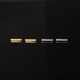 Yuki Smooth Bar Flat Back Sleeper Earrings - 14k Solid Gold