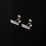 Yuki Smooth Bar Flat Back Sleeper Earrings - 14k Solid Gold