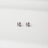 Solitaire Round Titanium Flat Back Sleeper Earrings