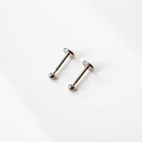 Smooth Sphere Titanium Flat Back Sleeper Earrings